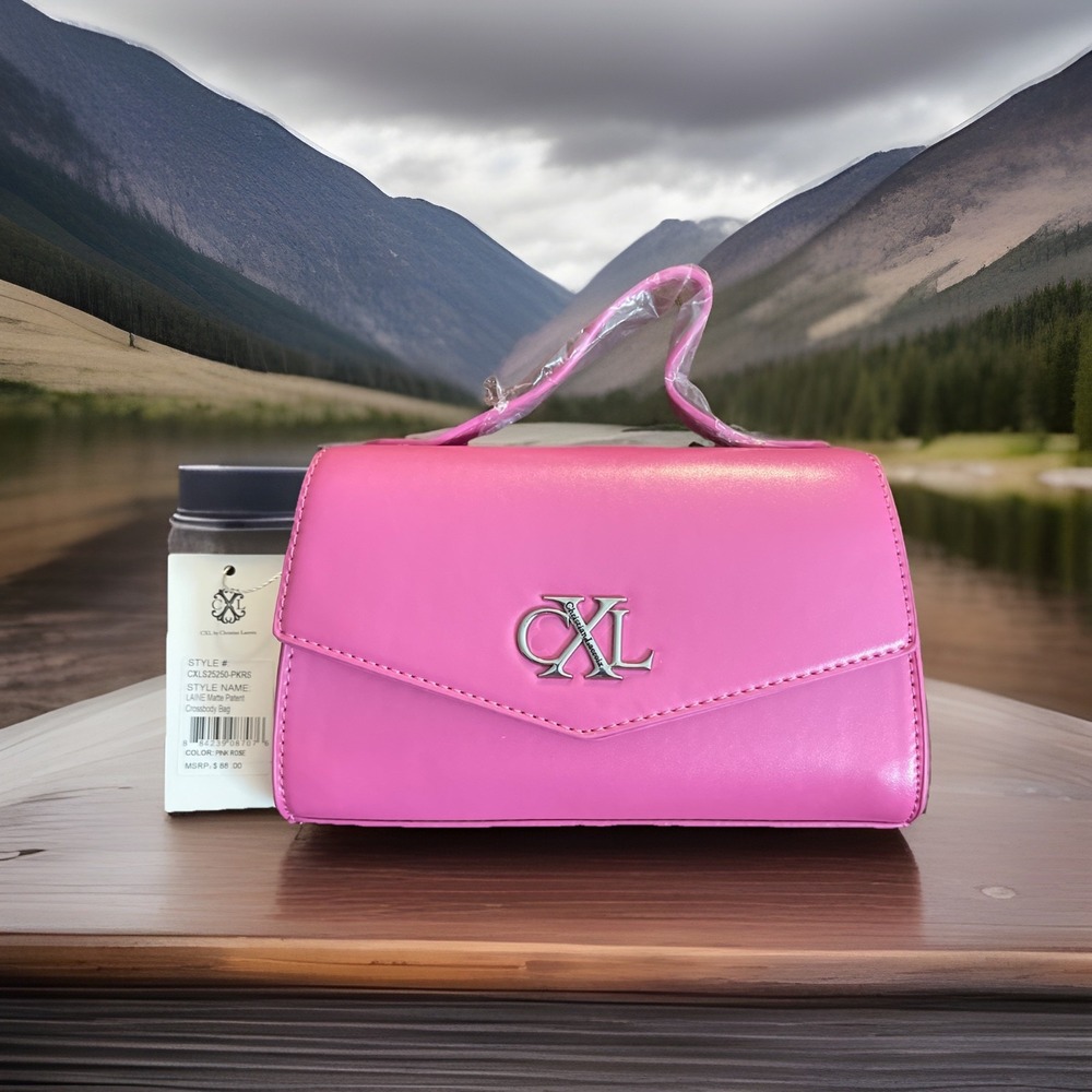 NWT CXL by Christian Lacroix Bag Womens Pink‎ Laine Matte Patent Crossbody Purse